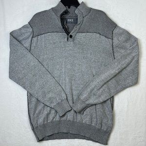 BKE Men’s Distressed Casual Sweater Gray Black Size XL